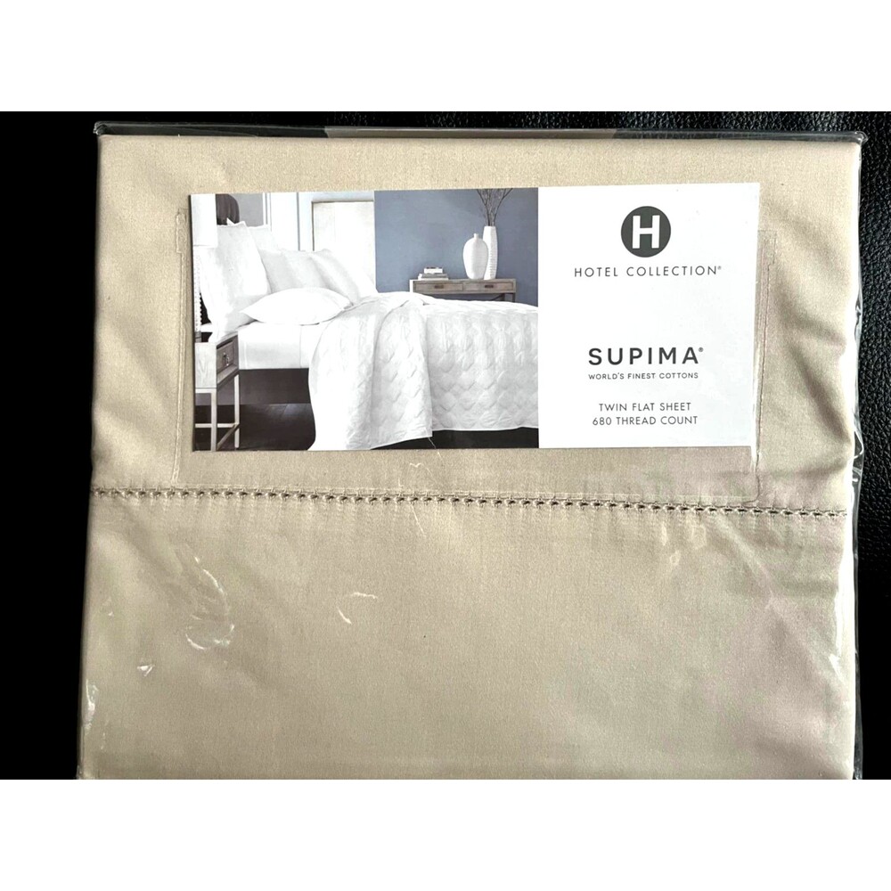 Hotel Collection 680 TC 100% Supima Cotton Twin Flat Sheet Mint